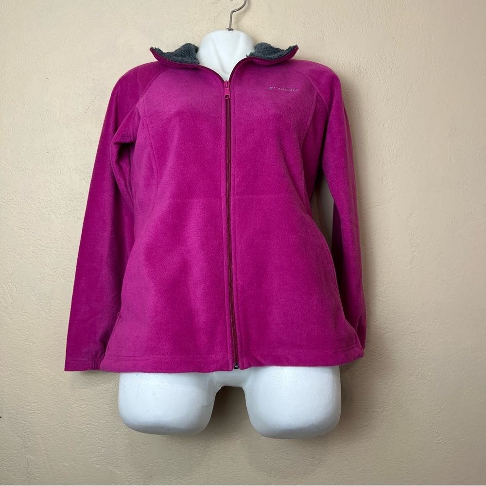 Columbia Omni-heat Thermal Comfort Pink  Full Zip Fleece Sweater Size  Small